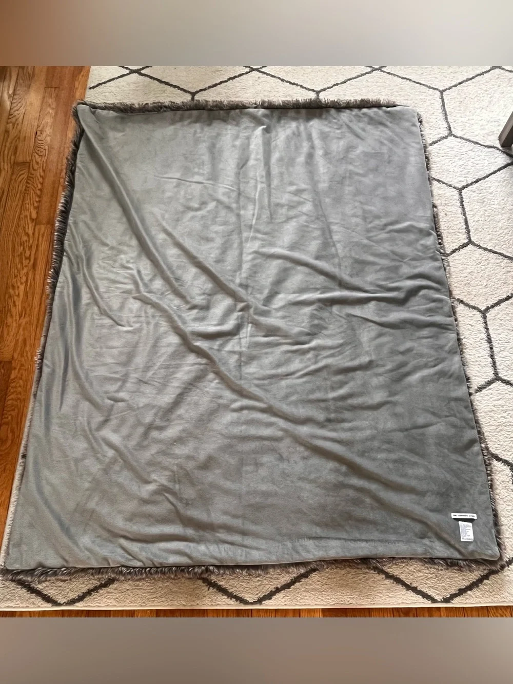 The Cashmere Project Faux Fur Plush Throw Bed Chair Blanket Brown/Gray 50”x60”